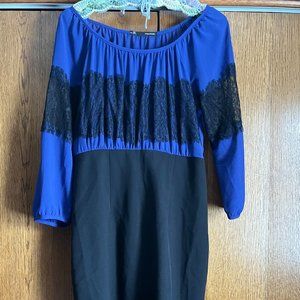 Black and Blue Pencil Dress